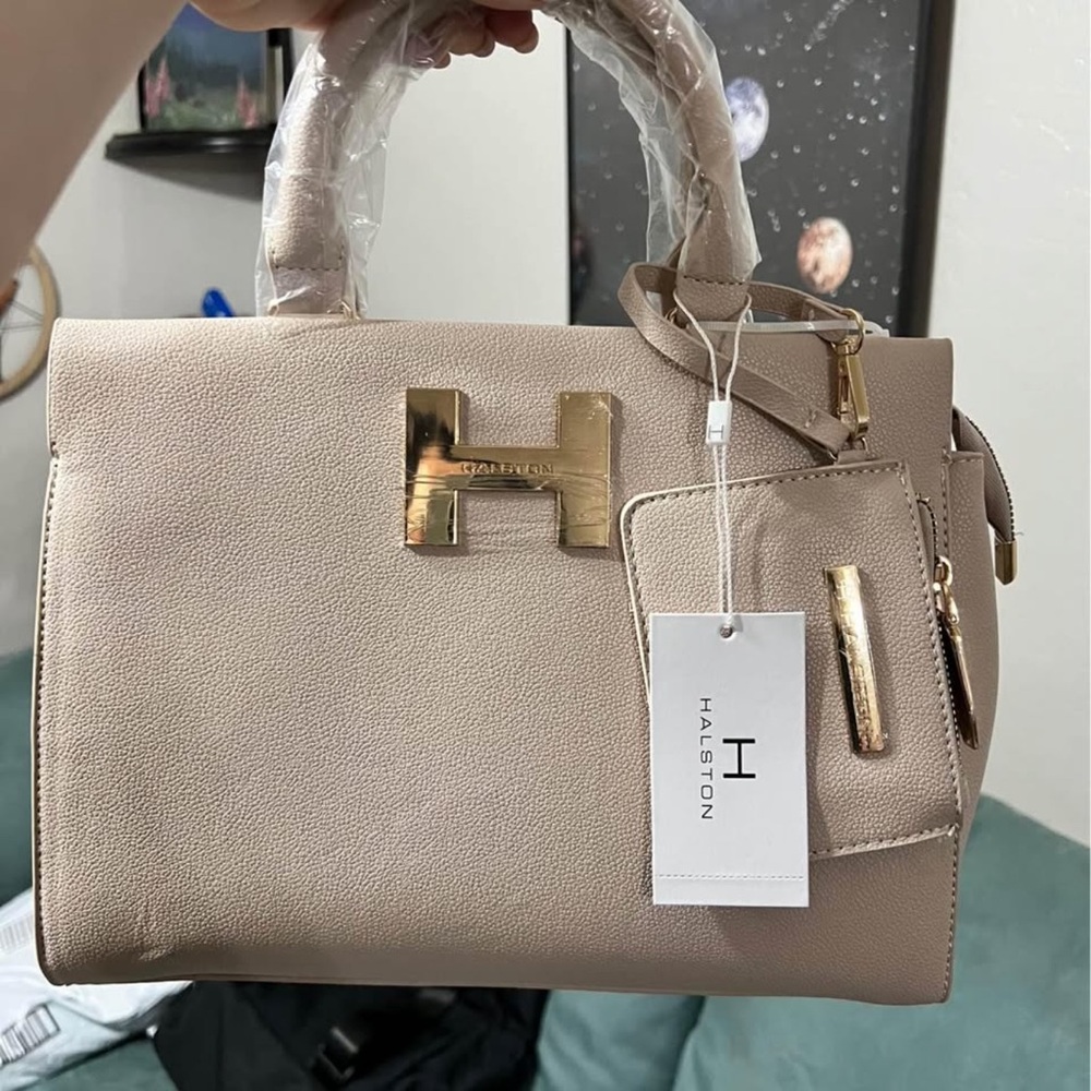 Halston Heritage Taupe Satchel